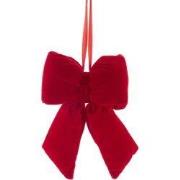 Polyester rode strik met hanger 4,5 cm ornament