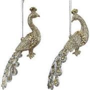 Plastic pauw 2A 9 cm ornament