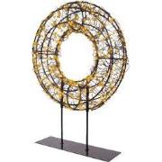 Classic warm 300 Micro-LED verlichte krans tafellamp zwart 28 x 38 cm