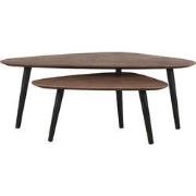 LABEL51 Salontafel Rock 110x64x39 cm - Espresso - Mangohout - Set van ...