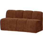 WOOOD Mojo Eetbankje Met Rugleuning 164 cm Mojo - Ribstof -Roest Bruin