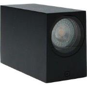 Wandlamp LED GU-10 IP-65 - Twee lichtbundels ? Vierkant 15 cm - Zwart