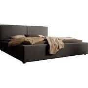 Meubella - Tweepersoonsbed Infinity - Zwart ribstof - 180x200 cm