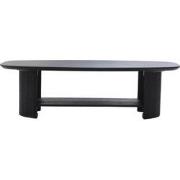 Salontafel Deens Ovaal - Zwart Hout - 130x70x38cm - Lorna