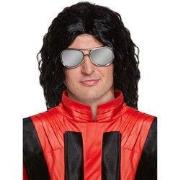 Henbrandt - Pruik King of Pop - Pruik met lang haar - Man - Zwart haar...