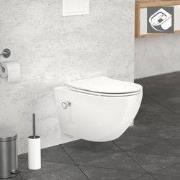 Spoelrandloze wand Hangtoilet lang keramisch Soft-Close Wit