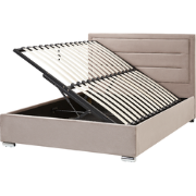 ROUEN - Bed met opbergruimte - Taupe - 140 x 200 cm - Fluweel