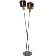 Vloerlamp Bruin Glas - 2-Lichts - 46x30x167cm - Bronza