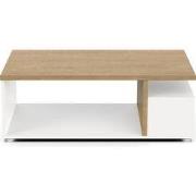Table basse 3 niches décor chêne et blanc mat L91,8 cm - ACCESS