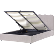 NANTERRE - Bed met opbergruimte - Beige - 160 x 200 cm - Stof