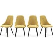 Set van 4 stoelen in stof met zwarte metalen poten L50 cm - MANI