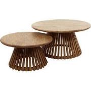 Salontafel Rond - Massief Mangohout - Set van 2