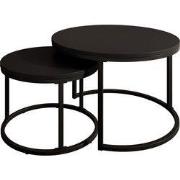 Meubella - Salontafel Ovalo - Mat zwart - set van 2