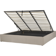 DINAN - Tweepersoonsbed - Lichtbruin - 180 x 200 cm - Polyester