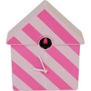 Roze Streep Koekoeksklok | Moderne Retro Wandklok