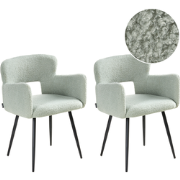 SANILAC - Eetkamerstoel set van 2 - Lichtgroen - Bouclé