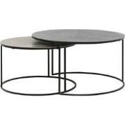 Light & Living - Salontafel RENGO - Ø76x41cm - Zwart - Set van 2