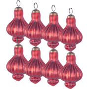BRILLANT - Kerstballen set van 8 - Rood - Glas