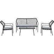 Turin loungeset - 4-delig -rope zwart-desert sand-light teak vironwood