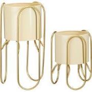 Mica Decorations Donau Bloempot op Standaard - Set van 2 - Metaal - H4...