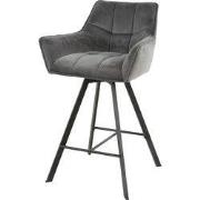 Barstoel Velvet Antraciet - Metaal - Draaibaar - 57x53x96cm - Set van ...