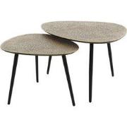 Salontafel Driehoekig Brons - Set Van 2 - 80x59x43cm