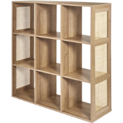 MISOU Bali Wandkast - Open - Vakkenkast - met 9 Vakken - Kast - Rotan ...