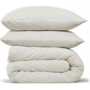 DoubleDry Dekbedovertrek Teddy Fleece - Eenpersoons 140x220 cm + 1 Kus...
