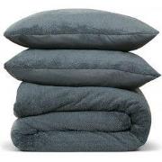 DoubleDry Dekbedovertrek Teddy Fleece - Eenpersoons 140x220 cm + 1 Kus...