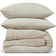 PHLOX Dekbedovertrek Flanel Fleece - Lits Jumeaux 240x220 cm + 2 Kusse...