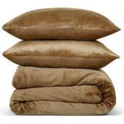 PHLOX Dekbedovertrek Flanel Fleece - Lits Jumeaux 240x220 cm + 2 Kusse...