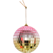 Christmas Decoration -  Christmas Hanger - Discoball - Foam - Pink/Gol...