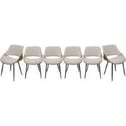 Set van 4 stoelen van notenhout en stof L56 cm - MANNIX