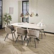 Hoyz Collection - Eetkamertafel 180 Deens Ovaal Romano - Travertin 3D ...