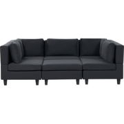 UNSTAD - Moduliare bank met ottomaan - Zwart - 5-zits - Polyester