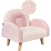 OMBO - Kinderfauteuil - Pastelroze - Bouclé