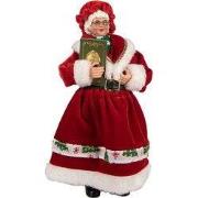 Clayre & Eef Kerstdecoratie Beeld 14x10x28 cm Rood Textiel