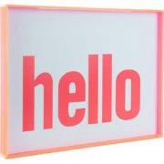Wanddecoratie Hello Large - Roze - 3x41x31cm