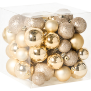 TYIN - Set van 60 kerstballen - Goud - Synthetisch