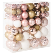 GJENDE - Set van 114 kerstballen - Roze - Synthetisch materiaal