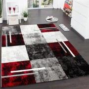 Laagpolig Vloerkleed - Diamesa - Modern - Grijs / Rood - 120x170 cm