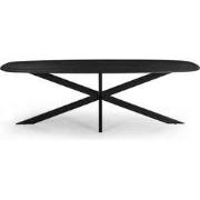 Eettafel Deens Ovaal - Zwart - 200cm - Eettafel Jordan
