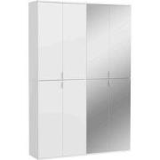 ProjektX kledingkast 8 deuren wit, spiegel