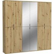 ProjektX kledingkast 4+4+4 deuren 12 deuren eiken decor, spiegel