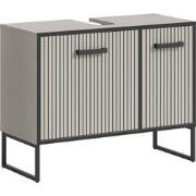 Furnilux Wastafel 2 Deuren Lichtgrijs, Crèmekleurig