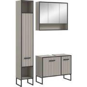 Furnilux Badkamer 3-delige Set Lichtgrijs/Crèmekleurig