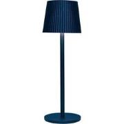 Tafellamp oplaadbaar geribbeld 9x27,5 cm blauw
