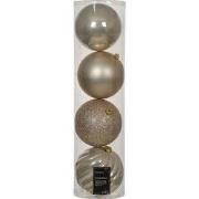 Kerstballen kunststof d14 cm parel 4 st