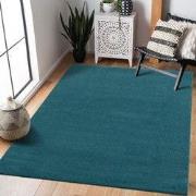 Tapijtenloods Uni Effen Laagpolig Vloerkleed Modern Blauw- 200x200 CM ...
