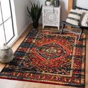 Tapijtenloods Vintage Marrakech Vloerkleed Zwart / Multi Laagpolig- 30...